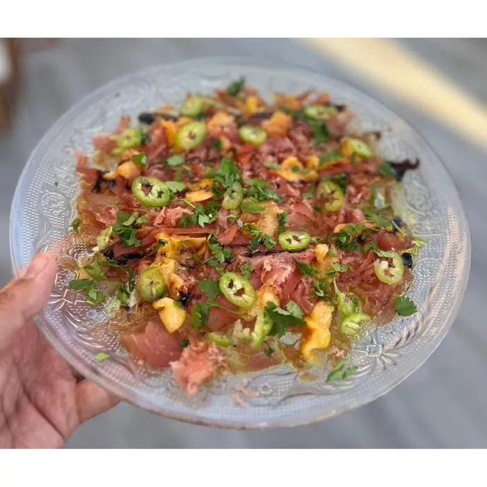 Mandoline de mojama noisettes et agrumes Victor Gourmet